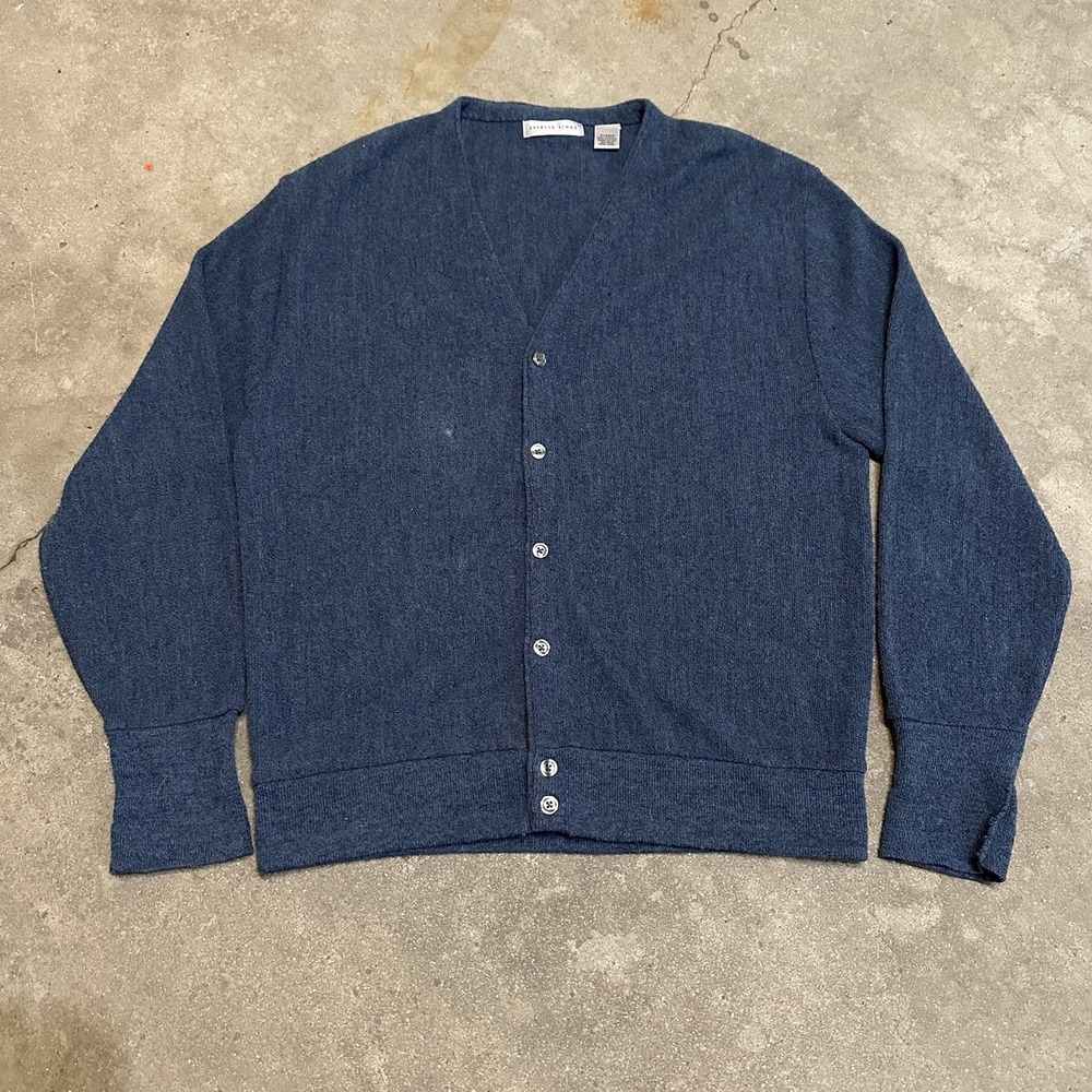 Vintage Cypress Links Cardigan Sweater Mens 2XL Blue Knit Button Front USA Made - Picture 2 of 9